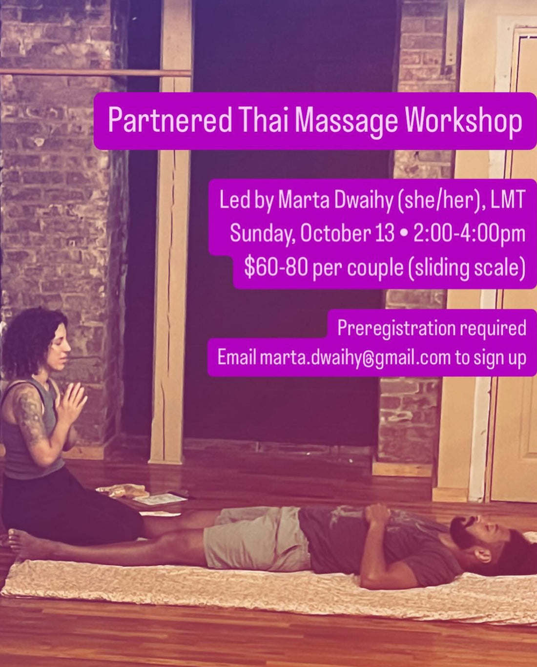 Partnered Thai Massage | Oct 13th