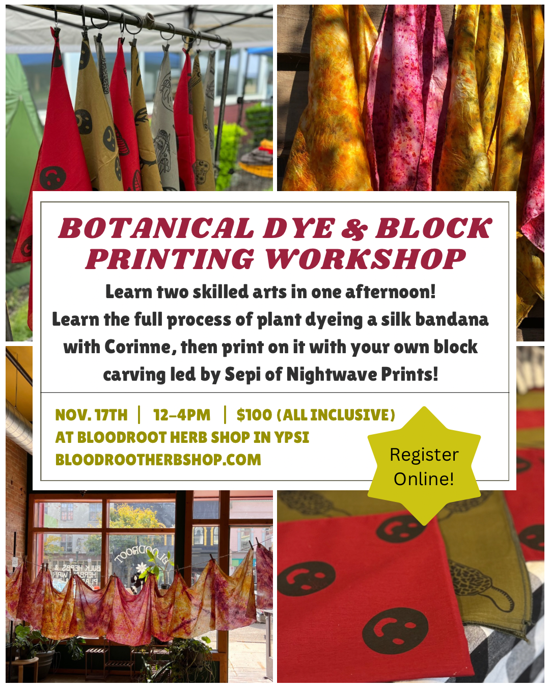 Botanical Dye & Block Printing Workshop